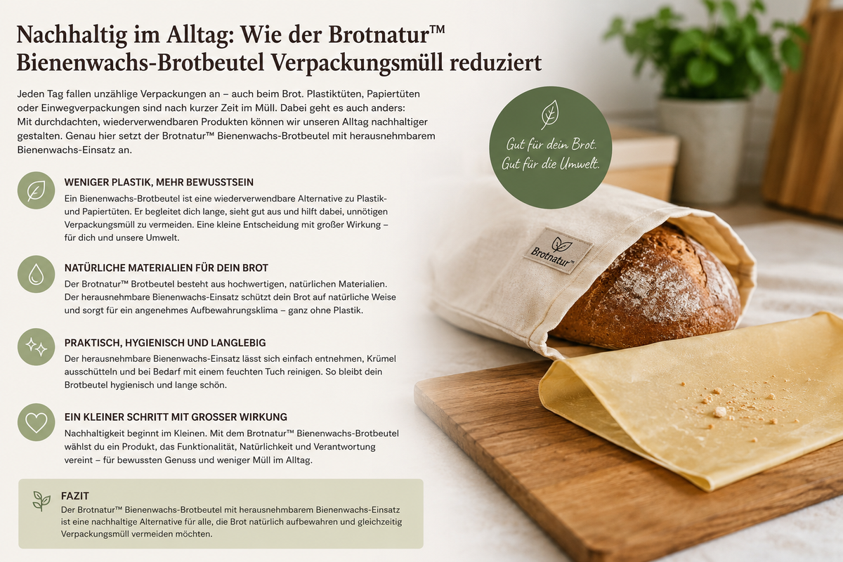 Nachhaltig im Alltag: Wie ein Bienenwachs-Brotbeutel Verpackungsmüll reduziert