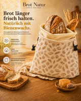 Brotnatur™ Bienenwachs Brotbeutel - Premium