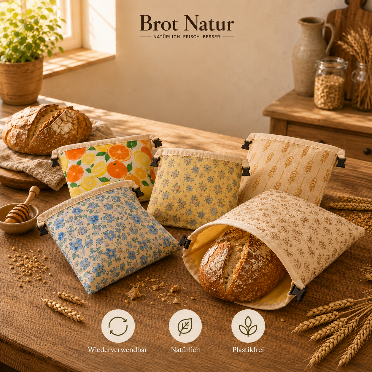 Brotnatur™ Bienenwachs Brotbeutel - Premium